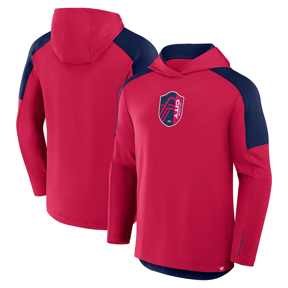 Men's Fanatics Red St. Louis City SC Card Transitional Pullover Hoodie