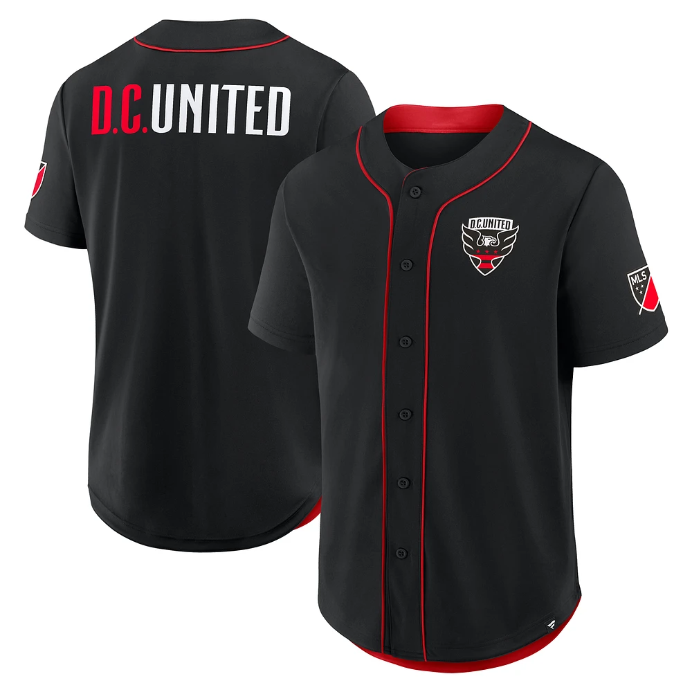 Men's Fanatics Black D.C. United Injury Time Baseball Jersey