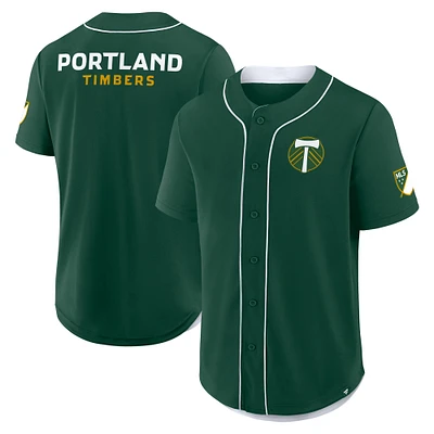 Men's Fanatics Green Portland Timbers Injury Time Baseball Jersey