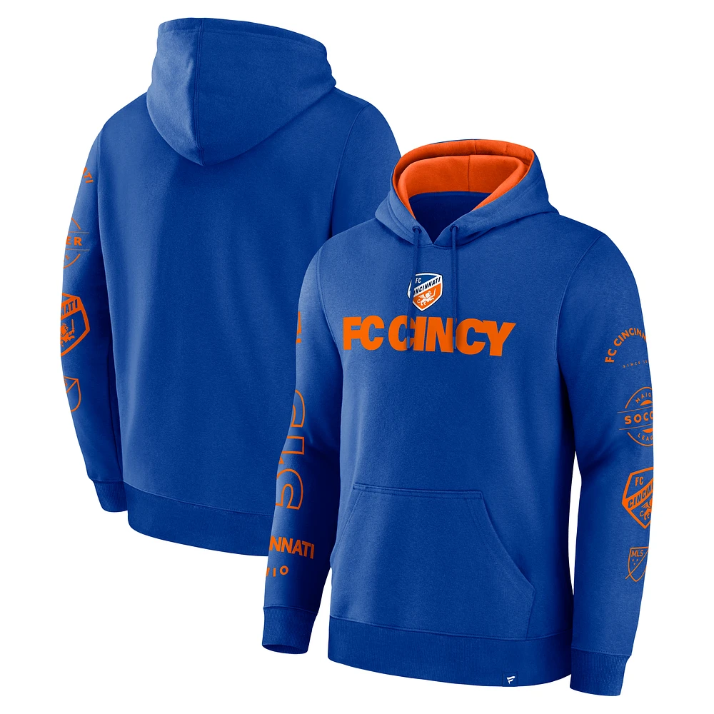 Men's Fanatics Royal FC Cincinnati Penalty Kick Legacy Pullover Hoodie