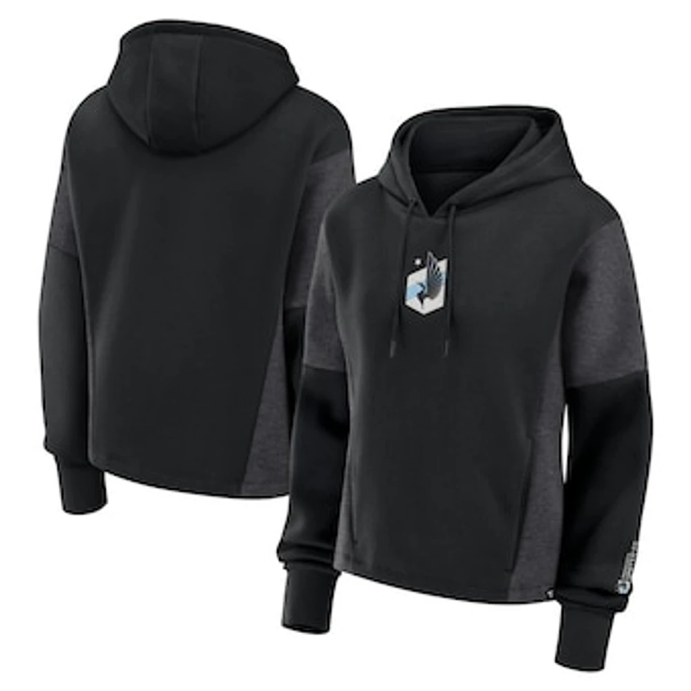 Women's Fanatics Black Minnesota United FC Oversized Legacy Goalkeeper Pullover Hoodie