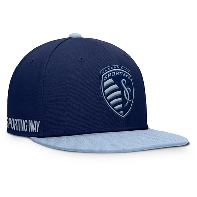 Men's Fanatics Navy Sporting Kansas City Sitter Snapback Hat