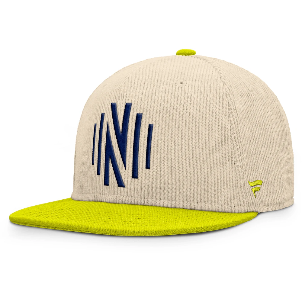 Men's Fanatics Cream Nashville SC Tempo Corduroy Snapback Hat