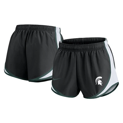 Women's Nike Black Michigan State Spartans Spring Break Tempo Performance Shorts