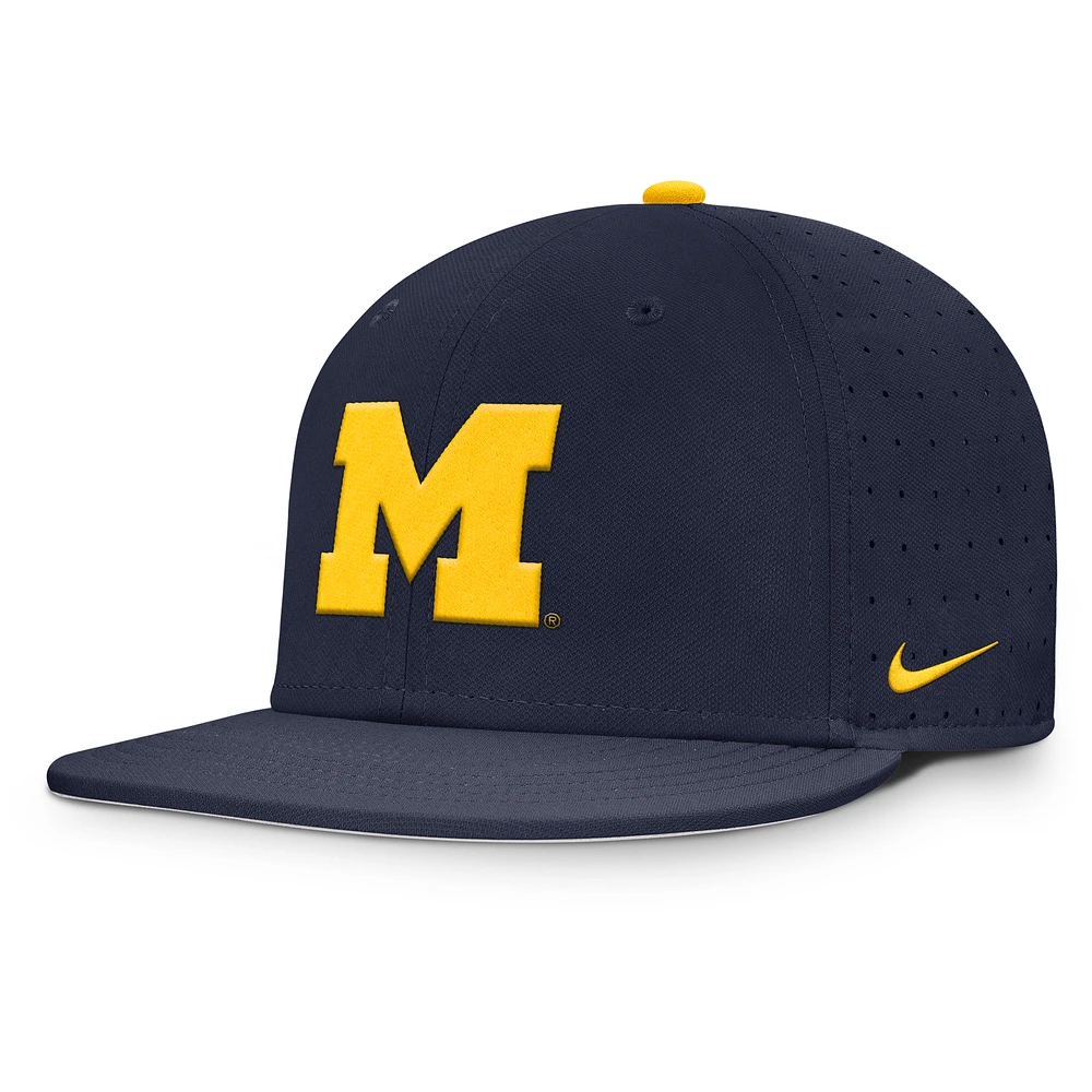 Men's Nike Navy Michigan Wolverines On-Field Dugout True Performance Fitted Hat