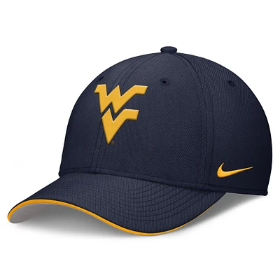 Men's Nike Navy West Virginia Mountaineers 2025 Dugout Coaches Rise Swoosh Performance Flex Hat