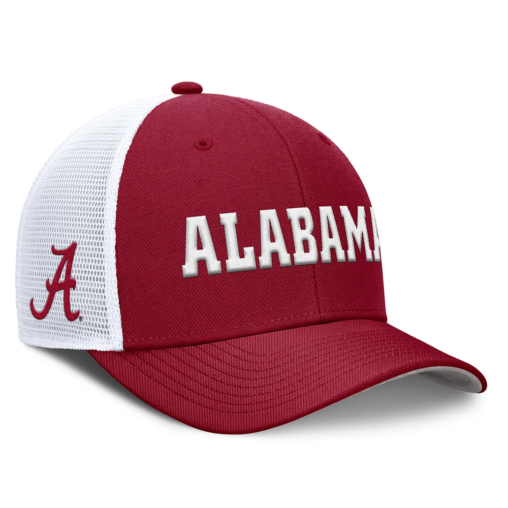Men's Nike Crimson Alabama Crimson Tide 2025 Dugout Coaches Rise Performance Trucker Adjustable Hat