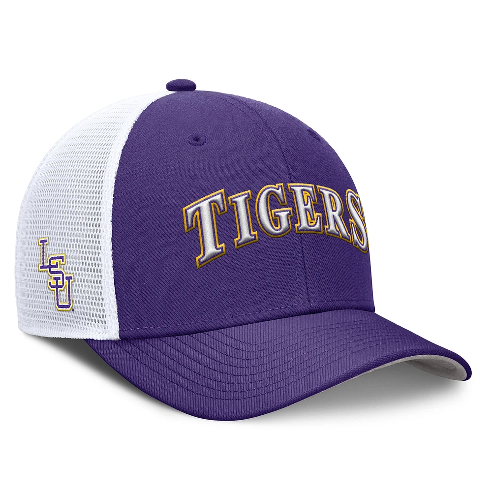 Men's Nike Purple LSU Tigers 2025 Dugout Coaches Rise Performance Trucker Adjustable Hat