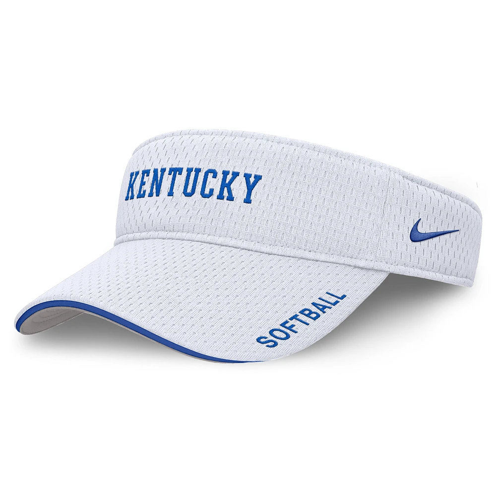 Unisex Nike White Kentucky Wildcats 2025 Dugout Softball Ace Performance Adjustable Visor