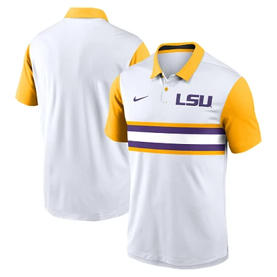 Men's Nike White LSU Tigers Campus Pattern Vapor Performance Polo