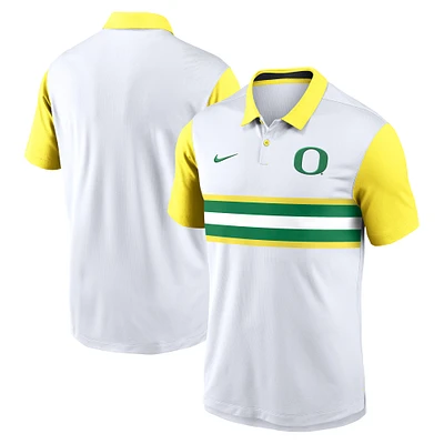 Men's Nike White Oregon Ducks Campus Pattern Vapor Performance Polo