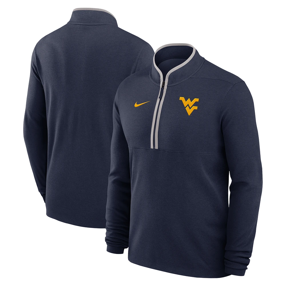 Men's Nike Navy West Virginia Mountaineers Lightweight Victory Dri-FIT Half-Zip Pullover