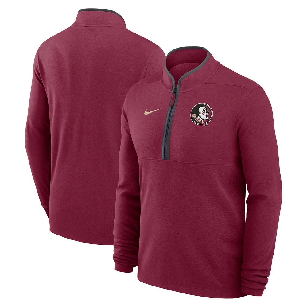 Men's Nike Garnet Florida State Seminoles Lightweight Victory Performance Half-Zip Pullover