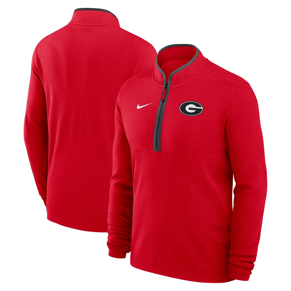 Men's Nike Red Georgia Bulldogs Lightweight Victory Performance Half-Zip Pullover