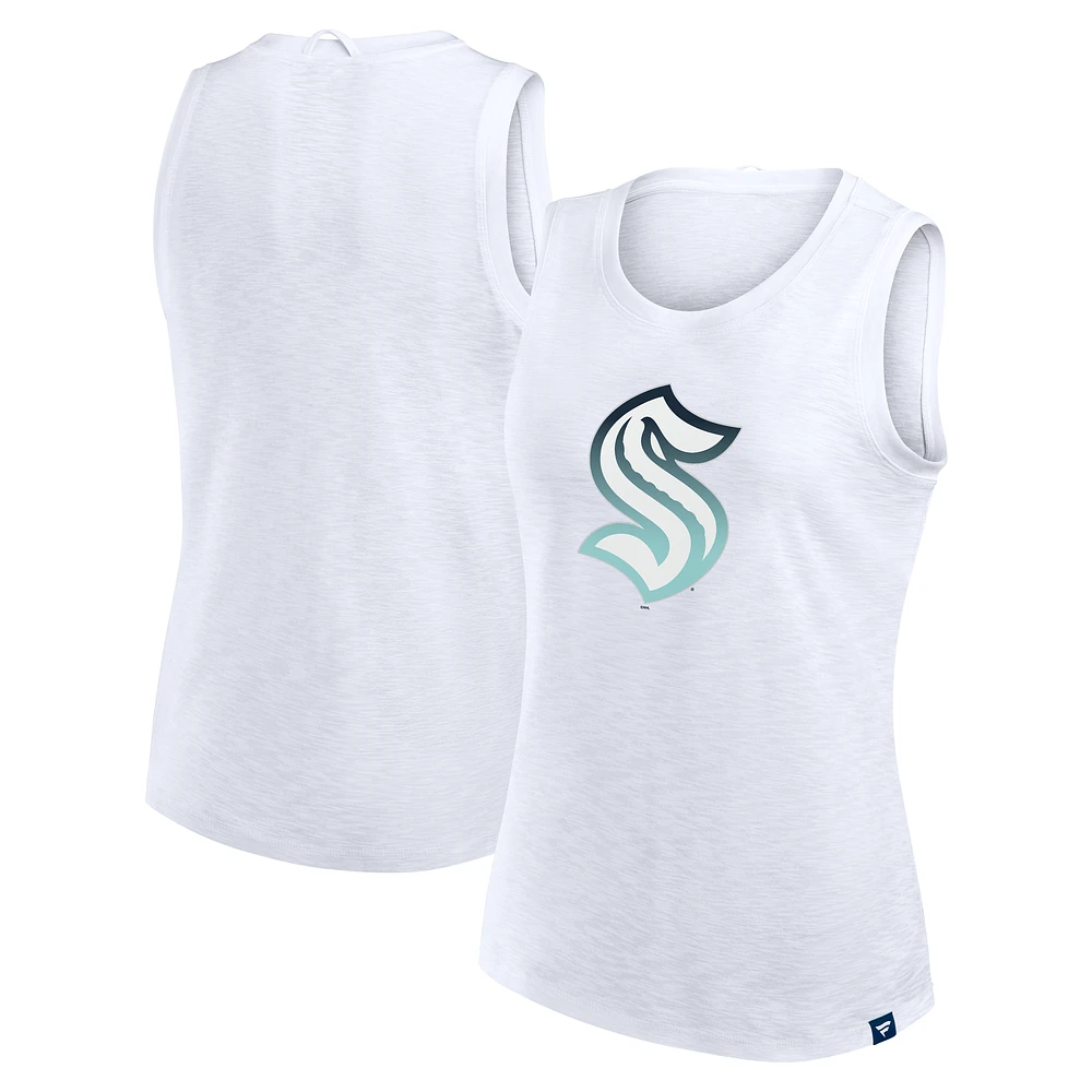 Women's Fanatics White Seattle Kraken Slub Tank Top