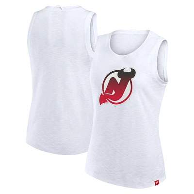 Women's Fanatics White New Jersey Devils Slub Tank Top