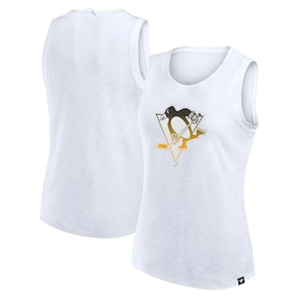Women's Fanatics White Pittsburgh Penguins Slub Tank Top