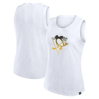 Women's Fanatics White Pittsburgh Penguins Slub Tank Top