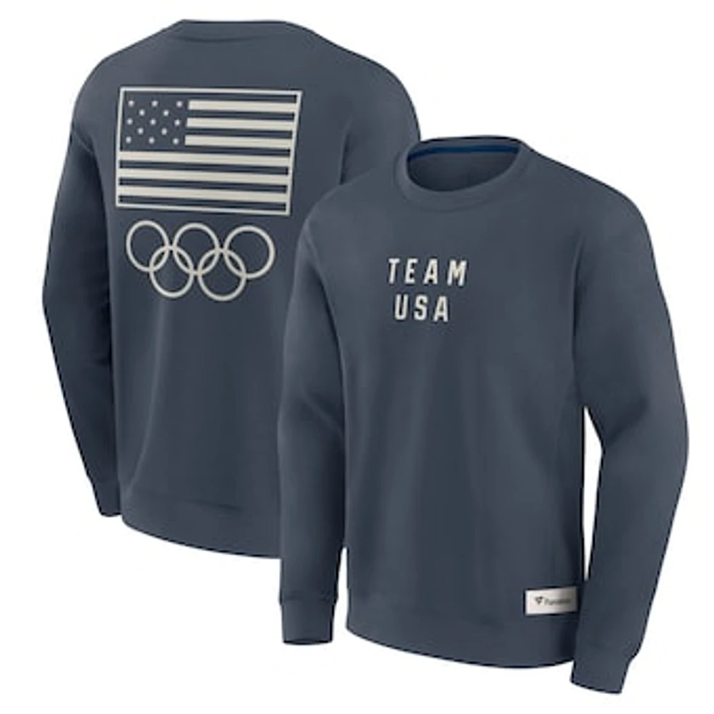Men's Fanatics Navy Team USA Elements Fleece Pullover Sweatshirt