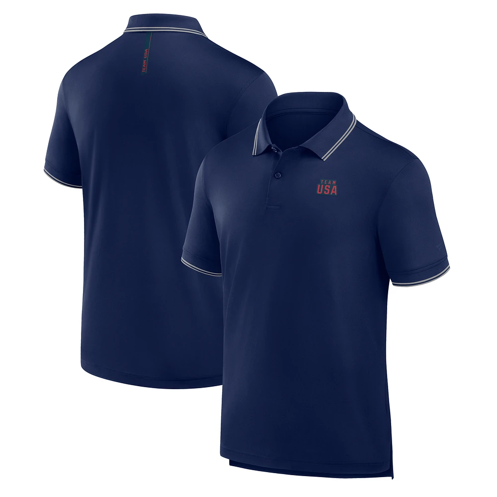 Men's Fanatics Athletic Navy Team USA Front Office Move Mono Pique Polo