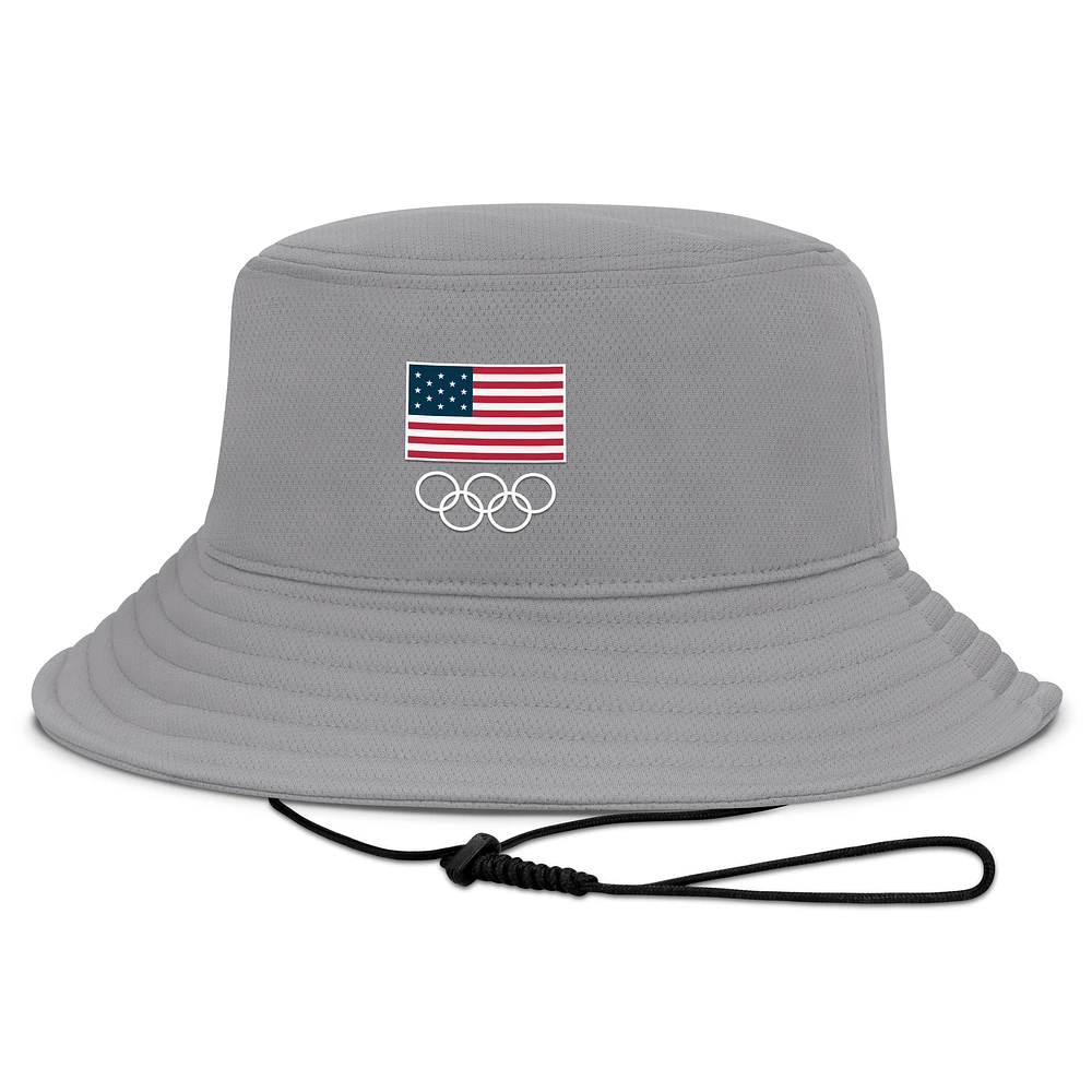 Men's Fanatics Gray Team USA Finesse Bucket Hat