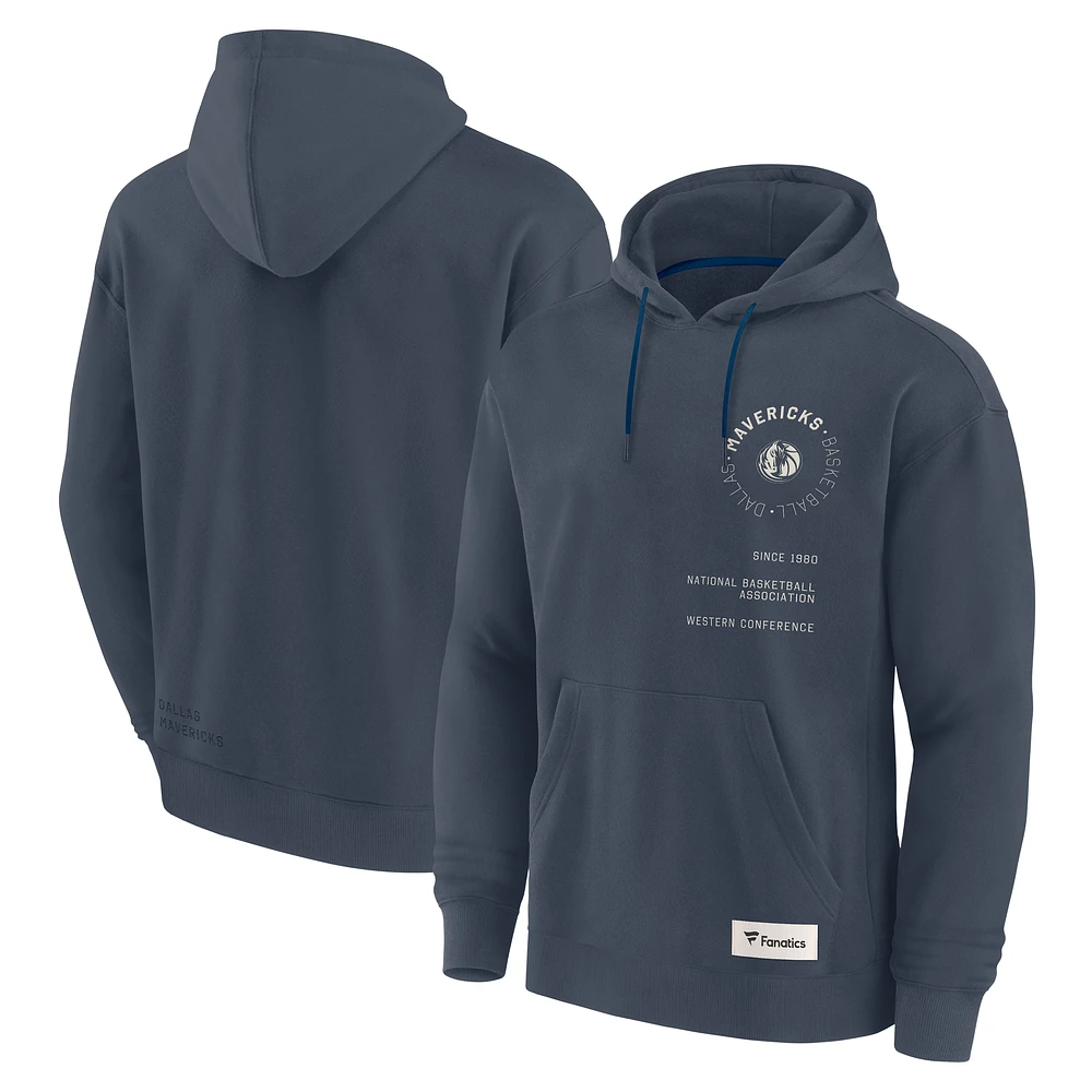 Men's Fanatics Blue Dallas Mavericks Future Ground Info Elements Premium Pullover Hoodie