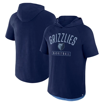 Men's Fanatics Navy Memphis Grizzlies Pass Legend Raglan Hoodie T-Shirt