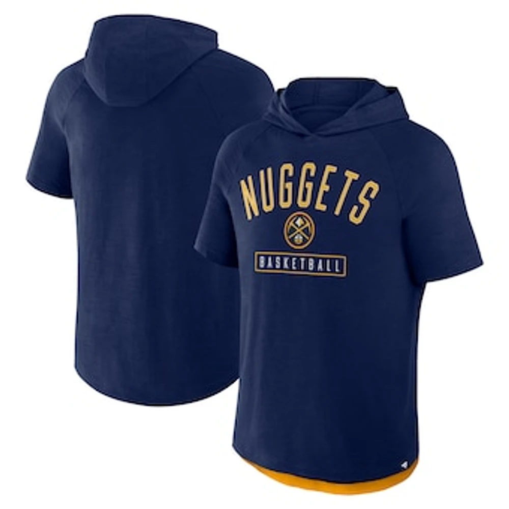 Men's Fanatics Navy Denver Nuggets Pass Legend Raglan Hoodie T-Shirt