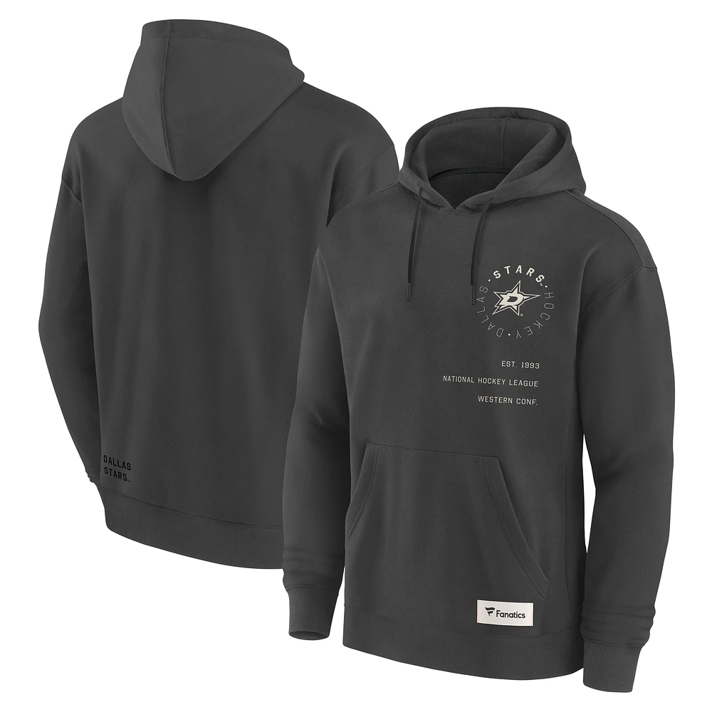 Men's Fanatics Charcoal Dallas Stars Future Ground Info Pullover Hoodie