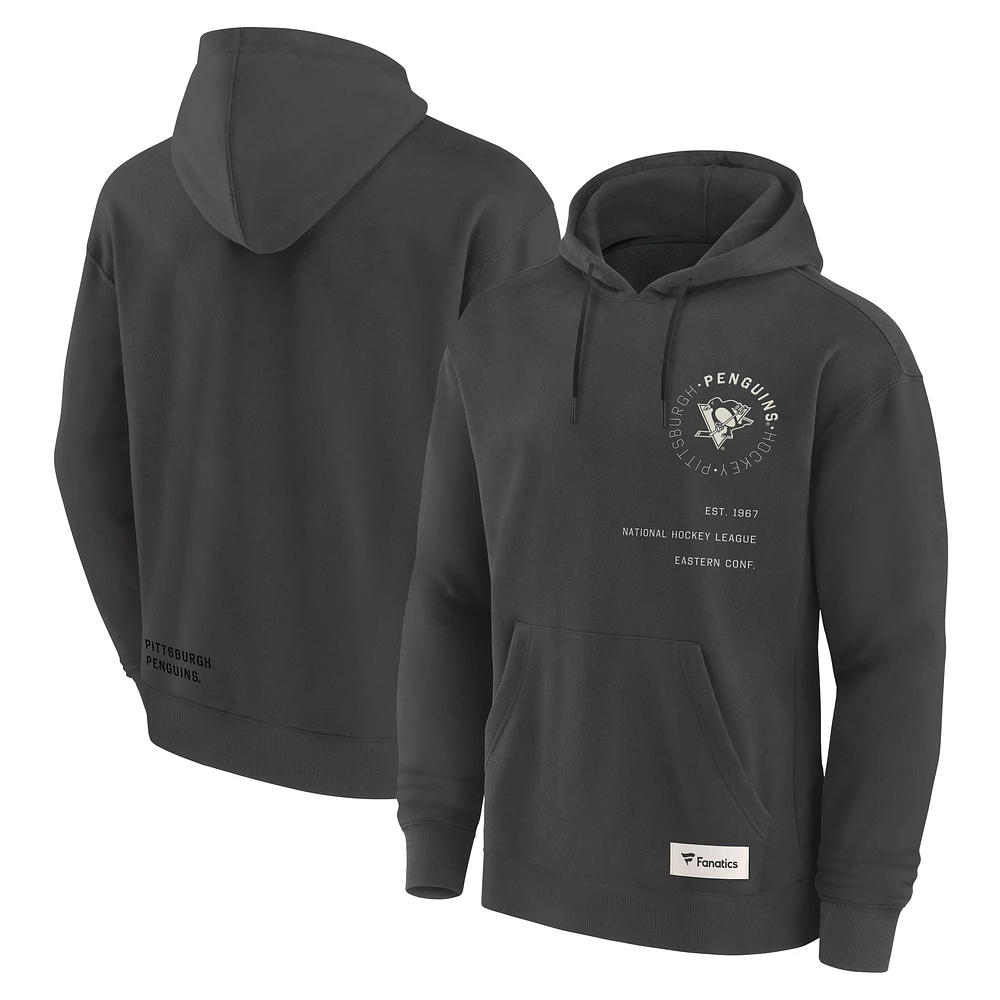 Men's Fanatics Charcoal Pittsburgh Penguins Future Ground Info Pullover Hoodie
