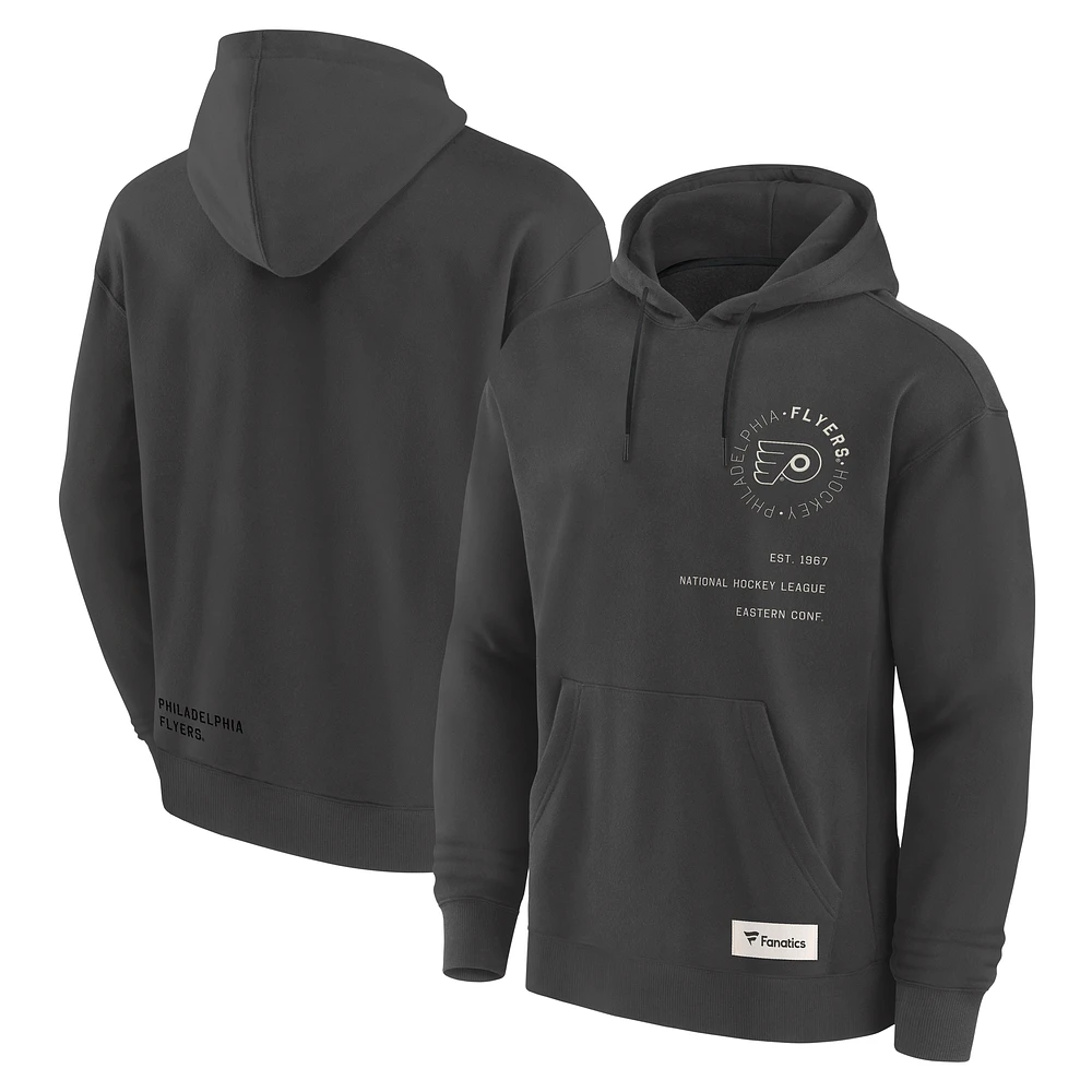 Men's Fanatics Charcoal Philadelphia Flyers Future Ground Info Pullover Hoodie