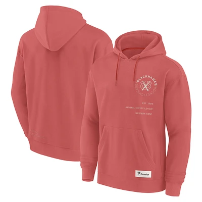 Men's Fanatics Red Chicago Blackhawks Future Ground Info Pullover Hoodie