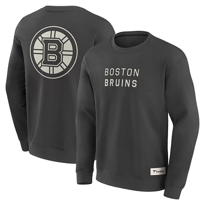 Men's Fanatics Charcoal Boston Bruins Elements Future Ground Lettering Pullover Sweatshirt