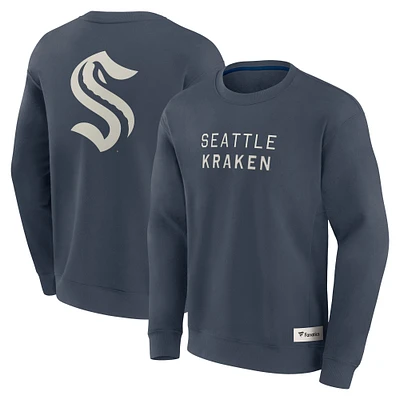 Men's Fanatics Blue Seattle Kraken Elements Future Ground Lettering Pullover Sweatshirt
