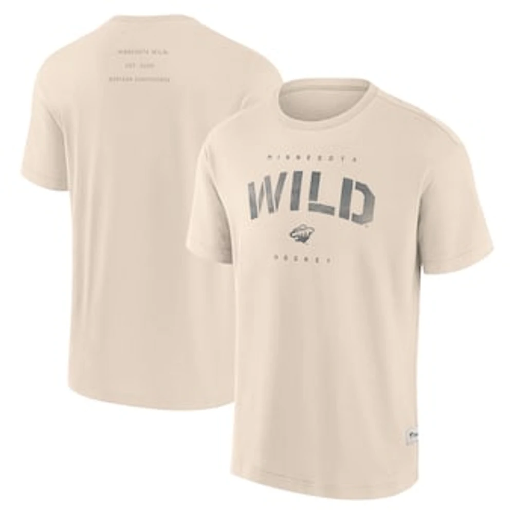 Men's Fanatics Cream Minnesota Wild Elements Weathered Tonal Future Ground T-Shirt