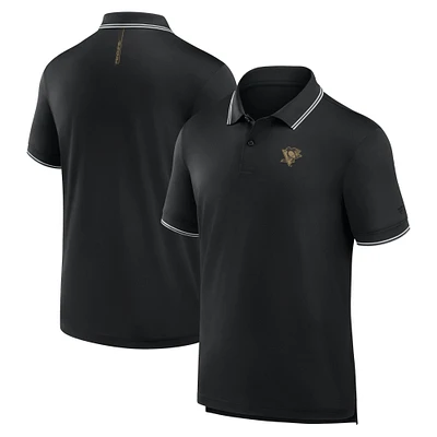 Men's Fanatics Black Pittsburgh Penguins Front Office Move Mono Polo