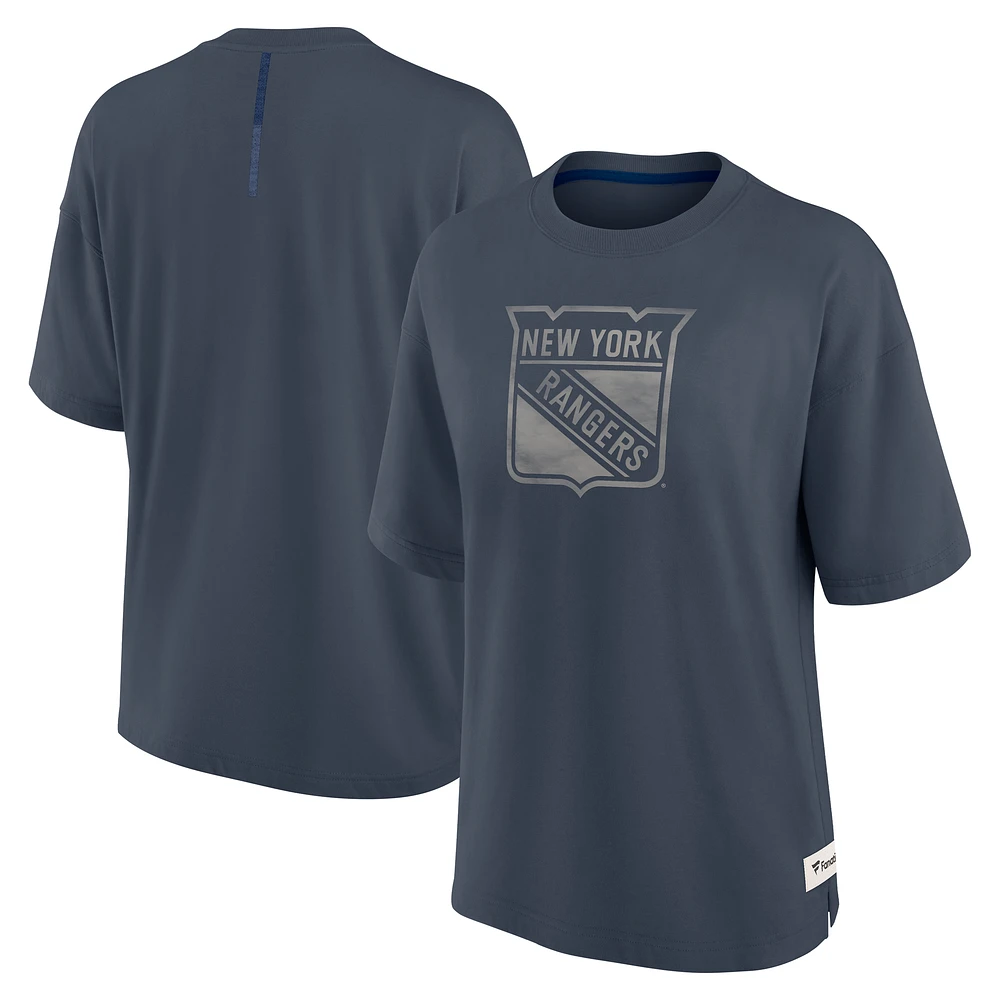 Women's Fanatics Blue New York Rangers Oversized Elements Raw Edge Future Ground T-Shirt