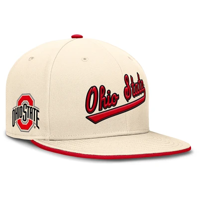 Men's Nike Natural Ohio State Buckeyes Primetime True Performance Fitted Hat