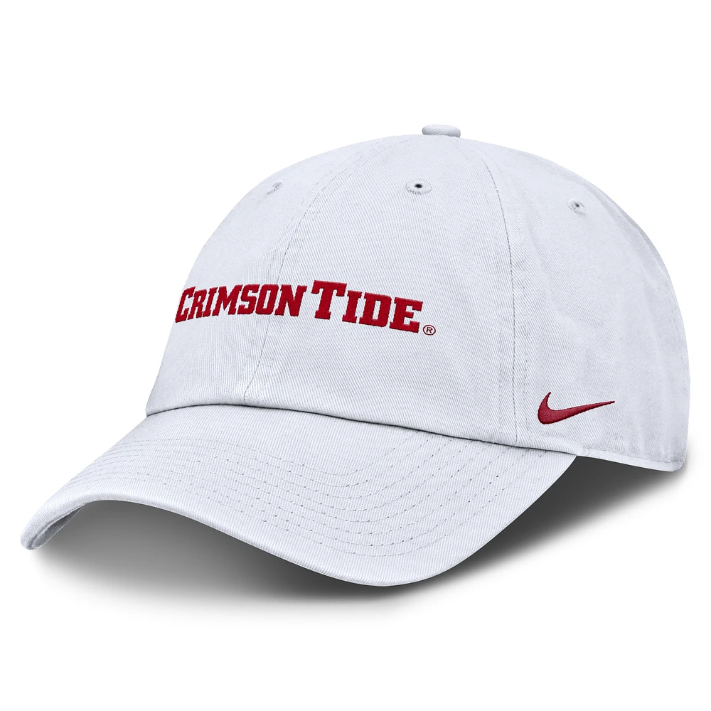 Men's Nike White Alabama Crimson Tide Core Club Mascot Wordmark Adjustable Hat