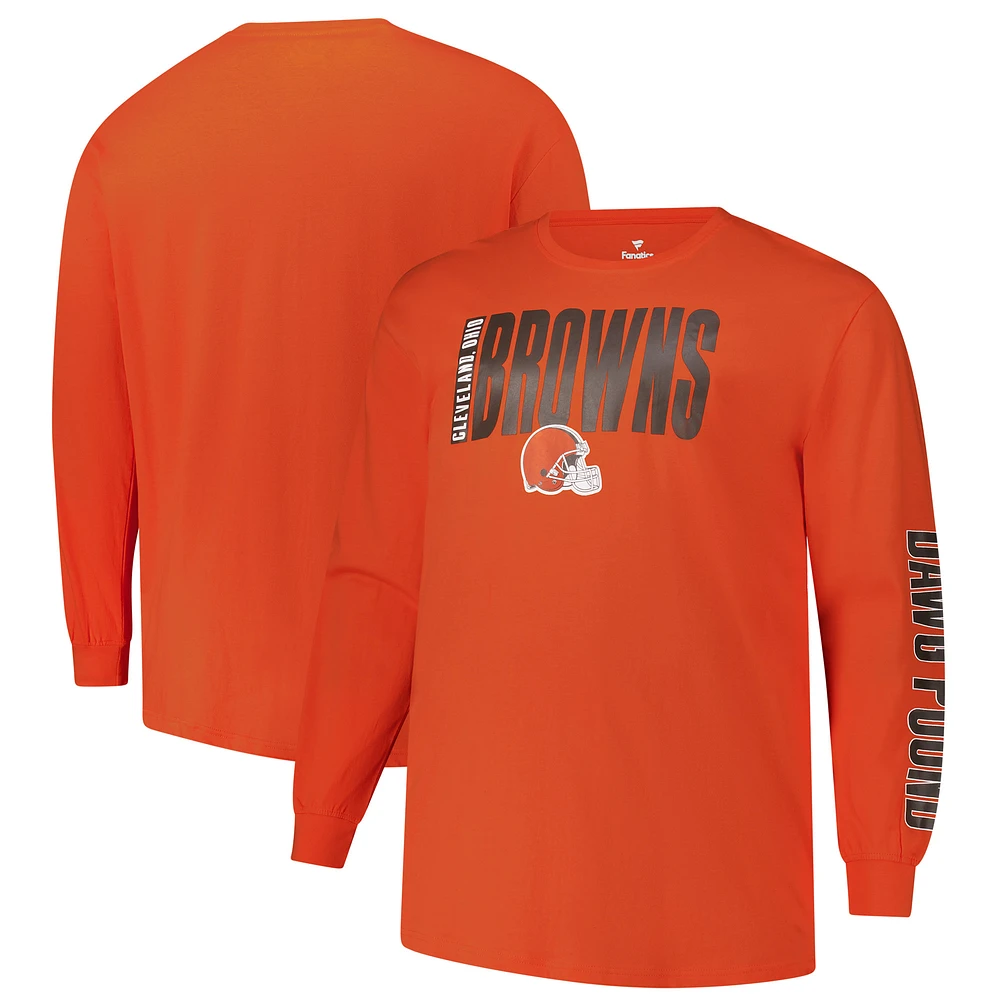 Men's Fanatics Orange Cleveland Browns Big & Tall Vision Long Sleeve T-Shirt