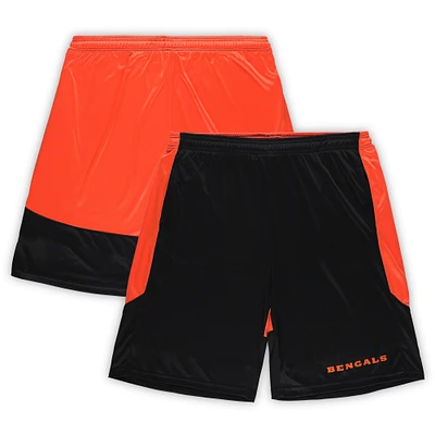 Men's Fanatics Black/Orange Cincinnati Bengals Big & Tall Launch Shorts