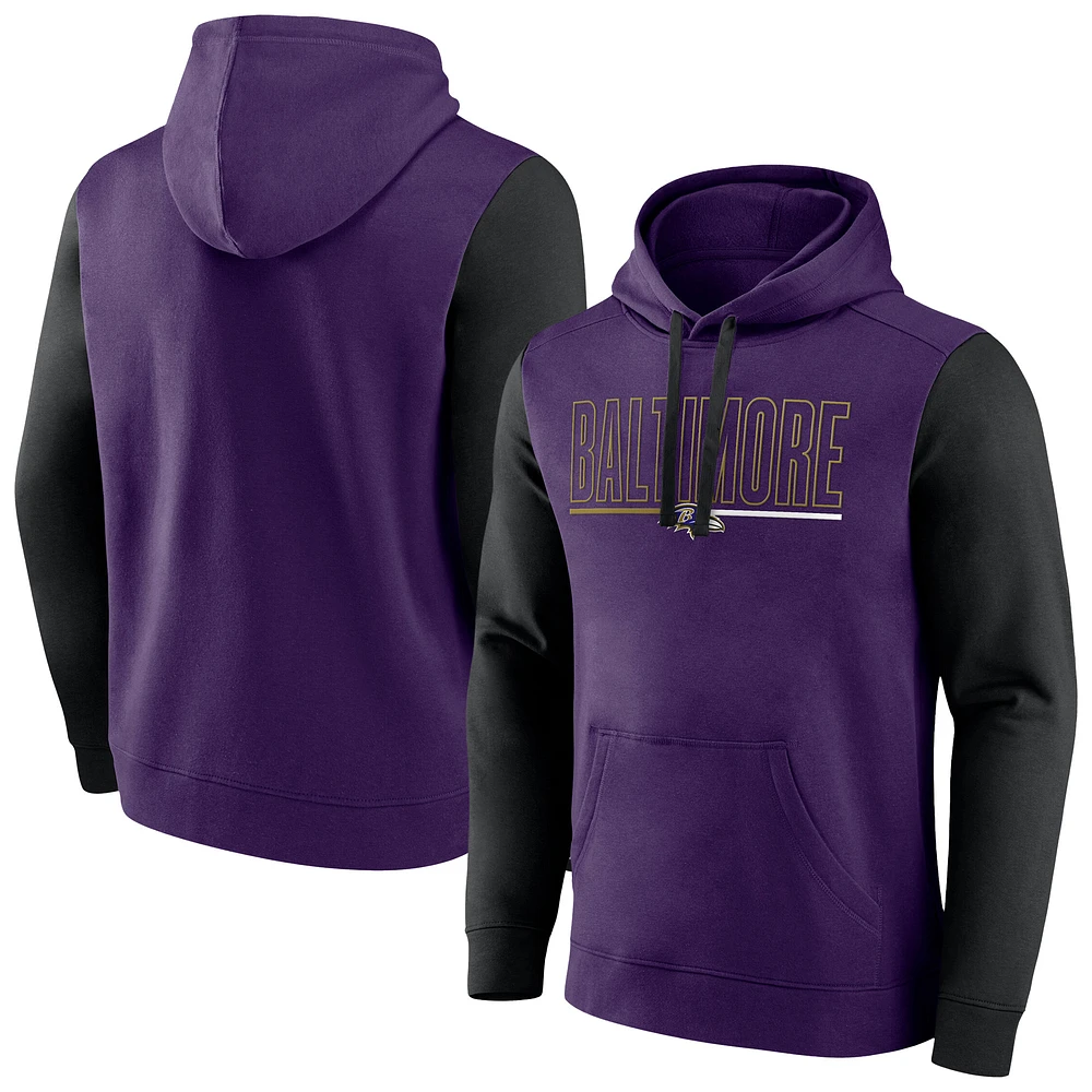 Men's Fanatics Purple Baltimore Ravens Big & Tall Outline Pullover Hoodie