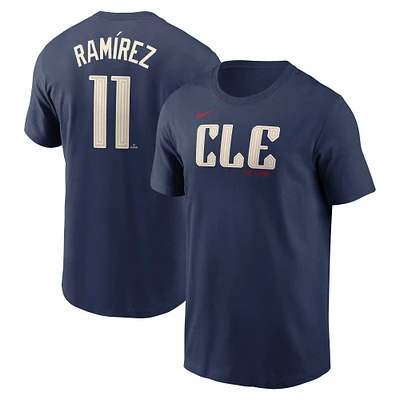 Men's Nike Jose Ramirez Navy Cleveland Guardians Fuse City Connect Name & Number T-Shirt