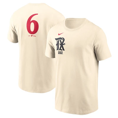 Men's Nike Natural Texas Rangers City Connect Fuse Name & Number T-Shirt