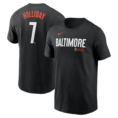 Men's Nike Jackson Holliday Black Baltimore Orioles 2024 City Connect Fuse Name & Number T-Shirt
