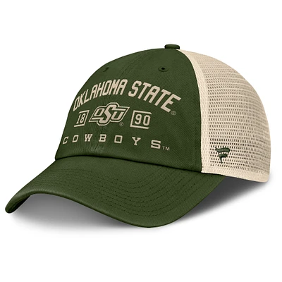 Men's Fanatics Olive Oklahoma State Cowboys OHT Military Appreciation Frontier Trucker Adjustable Hat