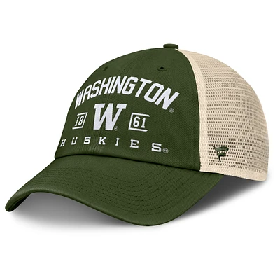 Men's Fanatics Olive Washington Huskies OHT Military Appreciation Frontier Trucker Adjustable Hat