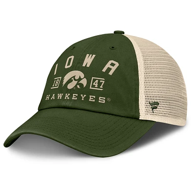 Men's Fanatics Olive Iowa Hawkeyes OHT Military Appreciation Frontier Trucker Adjustable Hat