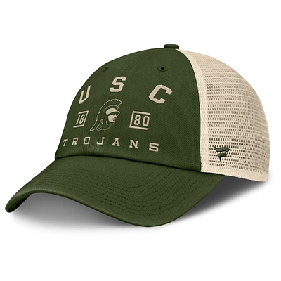 Men's Fanatics Olive USC Trojans OHT Military Appreciation Frontier Trucker Adjustable Hat