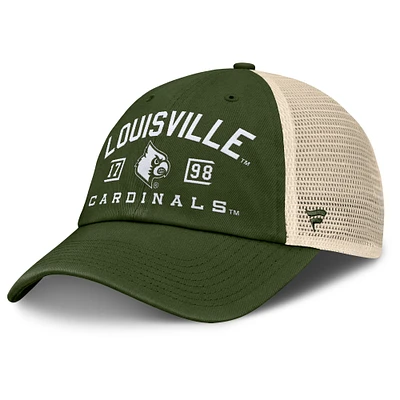 Men's Fanatics Olive Louisville Cardinals OHT Military Appreciation Frontier Trucker Adjustable Hat